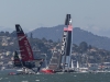 Team New Zealand nearly capsizing