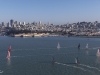 AC 45 of the America's cup training in front of San Francisco